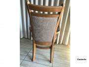 Poltrona Cadeira com Braço em Madeira Maciça com Capitone 3598 Florida 3D Moveis