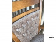 Poltrona Cadeira com Braço em Madeira Maciça com Capitone 3598 Florida 3D Moveis