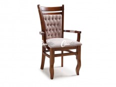 Poltrona Cadeira com Braço com Capitone 3598 Florida de Madeira Macica Moveis 3D