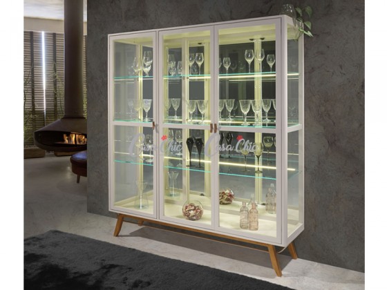 Cristaleira 3D Moveis Florence 2499 03 Portas