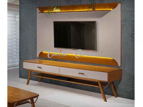 Rack Bancada com Painel 3D Moveis Florence 1385-1985 2.20 m