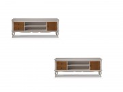 Bancada Rack com 02 Gavetas e 01 Porta com Painel 1990-1390 Orlando 1.90m Moveis 3D