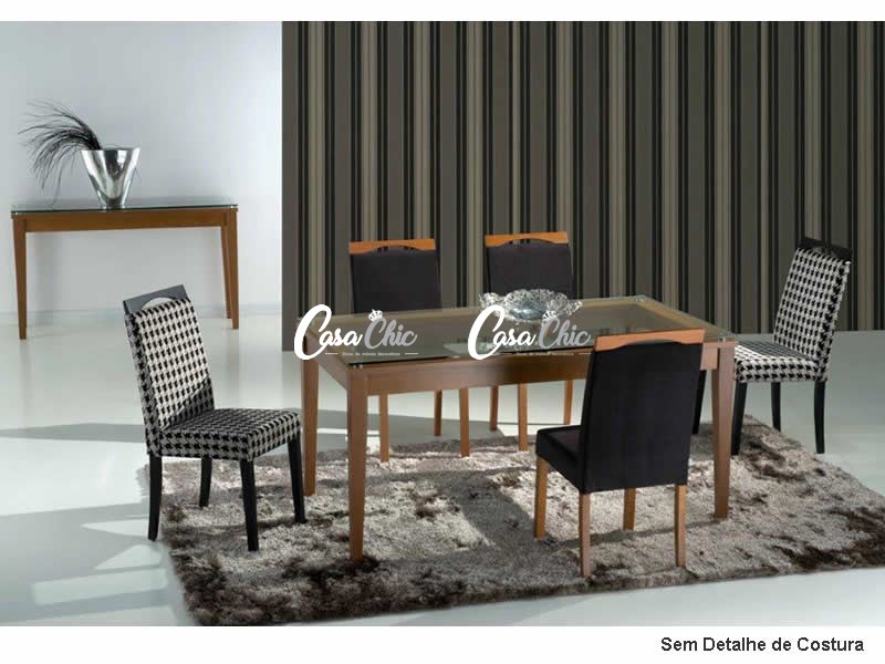 Conjunto Mesa de Jantar Ellen Olivia com 05 Cadeiras 1.37 x 0.90 ...