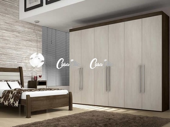 Guarda Roupa Armario Roupeiro Rufato Arezzo Luxo 06 Portas 2.73 m