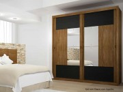 Guarda Roupa Armario Roupeiro Rufato Dali Espelhado 02 Portas 2.10 m