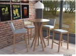 Conjunto Mesa Bistro com 04 Banquetas Vegas 0.70 x 0.70 Redonda - Seiva Moveis