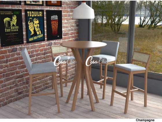 Conjunto Mesa Bistro com 04 Banquetas Vegas 0.70 x 0.70 Redonda - Seiva Moveis