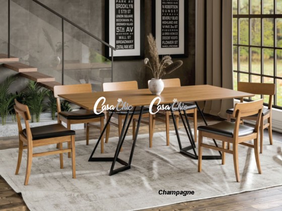Conjunto Mesa de Jantar com 08 Cadeiras Jazz e Mesa Paris Retangular 2.00 x 1.00