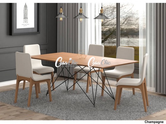 Conjunto Mesa de Jantar New York com 06 Cadeiras 1.80 x 0.90 Retangular