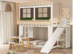 Beliche Cama Casinha Infantil Montessoriana e Escorregador Serraltense Twins 1127-1128