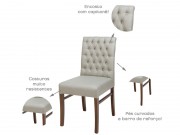 Cadeira com Capitone 7100 Lorena de Madeira Maciça