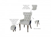 Cadeira com Tachas e Capitone 7799 Salvatore de Madeira Maciça