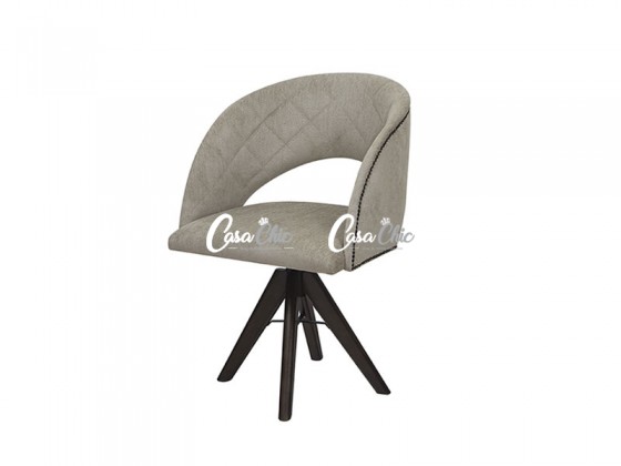 Poltrona Cadeira com Braço Giratoria com Tachas 7824 Turquia de Madeira Maciça