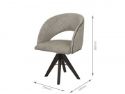 Poltrona Cadeira com Braço Giratoria com Tachas 7824 Turquia de Madeira Maciça