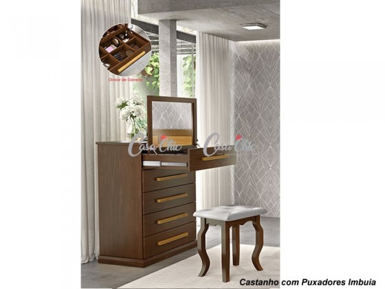 Comoda Penteadeira Aurora 05 Gavetas