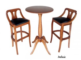 Conjunto Mesa Bistro com 02 Banquetas Napoleão Casachic 0.60 x 0.60 Redonda