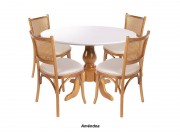 Cadeira com Assento Estofado e Encosto em Tela de Madeira Maciça Gravata