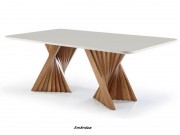 Conjunto Mesa de Jantar com 06 Cadeiras 6004 Malai e Mesa Jamile Retangular 2.10 x 1.00 Casachic