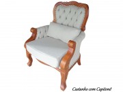Poltrona com Capitone 3180 Colonial de Madeira Maciça