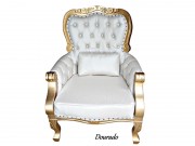 Poltrona com Capitone 3180 Colonial de Madeira Maciça