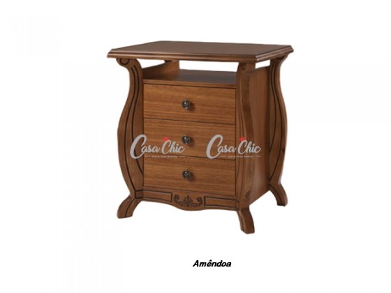 Mesa de Cabeceira Criado Mudo 03 Gavetas Magnific