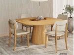 Conjunto Mesa de Jantar Penelope 2452-2468 com 04 Cadeiras 1.20 x 1.20 Redonda