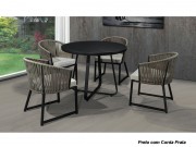 Poltrona Cadeira com Braço em Aluminio com Encosto em Corda 368 Indonesia