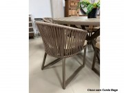 Poltrona Cadeira com Braço em Aluminio com Encosto em Corda 368 Indonesia