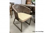Poltrona Cadeira com Braço em Aluminio com Encosto em Corda 368 Indonesia