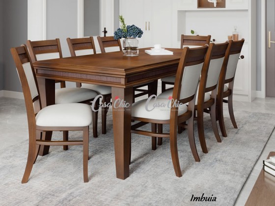 Conjunto Mesa de Jantar Casachic Elo com 08 Cadeiras 2.00 x 1.00 Retangular