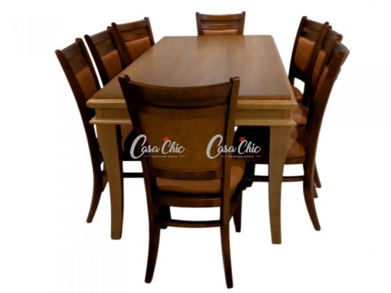 Conjunto Mesa de Jantar Elo com 08 Cadeiras 2.00 x 1.00 Retangular