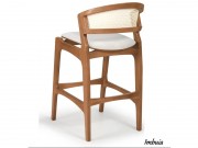 Banqueta em Madeira Maciça com Encosto em Tela 7118 Stela Diplomata