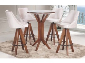 Conjunto Mesa Bistro Bela com 03 Banquetas Giratorias 0.75 x 0.75 Redonda