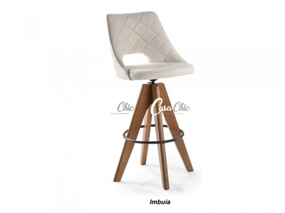 Banqueta Giratoria 3926 Onix de Madeira Macica