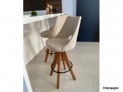 Banqueta Giratoria 865 Turquesa de Madeira Macica