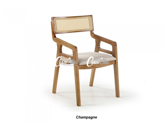 Poltrona Cadeira com Braço com Encosto em Tela 2978 Jade de Madeira Maciça