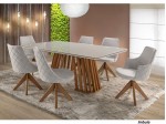 Conjunto Mesa de Jantar Turquesa com 06 Cadeiras Giratorias 1.80 x 1.00 Retangular