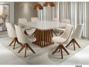 Cadeira Giratoria em Madeira Maciça 6188 Esmeralda