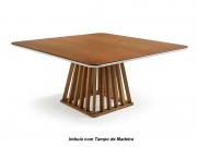 Conjunto Mesa de Jantar com 08 Cadeiras Giratorias Esmeralda e Mesa Esmeralda Quadrada 1.50 x 1.50
