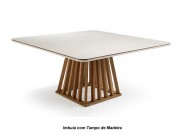 Conjunto Mesa de Jantar com 08 Cadeiras Giratorias Esmeralda e Mesa Esmeralda Quadrada 1.50 x 1.50