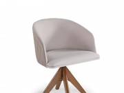 Poltrona Cadeira com Braço Giratoria 6193 Perola de Madeira Maciça