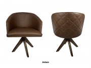 Poltrona Cadeira com Braço Giratoria 6193 Perola de Madeira Maciça