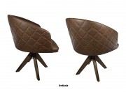 Poltrona Cadeira com Braço Giratoria 6193 Perola de Madeira Maciça