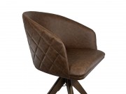 Poltrona Cadeira com Braço Giratoria 6193 Perola de Madeira Maciça