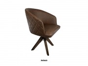 Poltrona Cadeira com Braço Giratoria 6193 Perola de Madeira Maciça