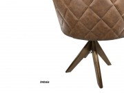 Poltrona Cadeira com Braço Giratoria 6193 Perola de Madeira Maciça