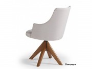 Poltrona Cadeira com Braço Giratoria em Madeira Maciça 6187 Bela