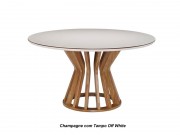 Conjunto Mesa de Jantar Aylla 1.40 x 1.40 Redonda com 04 Poltronas Ametista