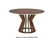 Conjunto Mesa de Jantar Aylla 1.40 x 1.40 Redonda com 04 Poltronas Ametista