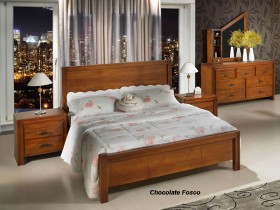 Cama Casal 6003 Cyrus de Madeira Maciça Domus Moveis